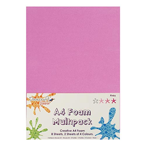 Dovecraft Lot de Feuilles en Mousse Format A4 Lot de 8 (Rose) Cover