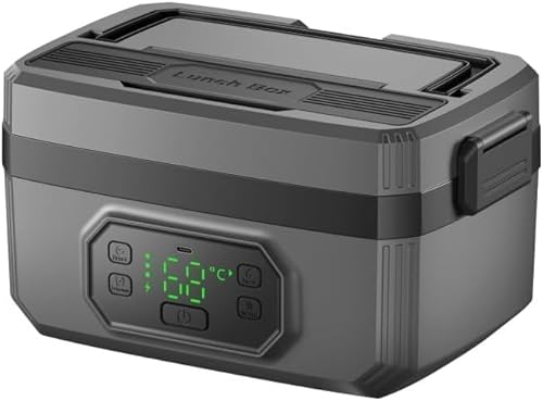 Heated Lunch Box, Hot Lunch Box with 24000mAh Batteries and 1.6L Container, Food Warmer Box for Office Truck Outdoor (Dark Grey)