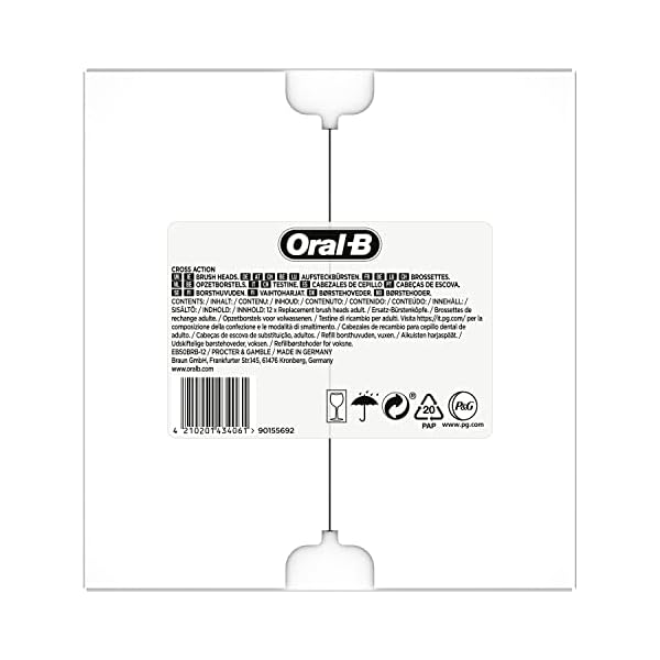 Oral-B CrossAction Aufsteckbürsten für elektrische Zahnbürste, 12 Stück, Mundreinigung mit CleanMaximiser-Borsten… – Bild 3