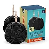 Alphatrail Vélo de Route Chambre à Air Rick 28 Pouces SV Presta Valve 2X Ensembles 700 x 18-28c avec Mobilité Garantie I Compatible Pneu Vélo Compatible avec Continental, Schwalbe, Michelin & Mavic