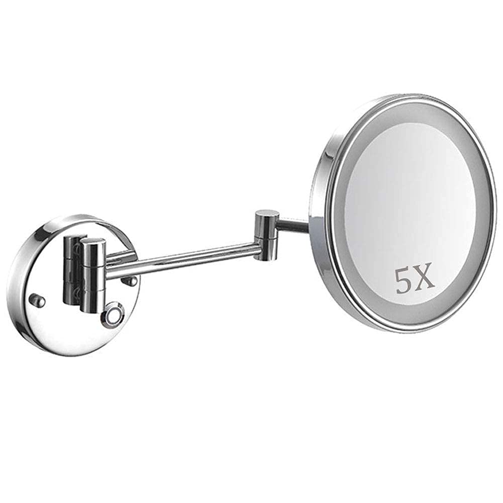 Miroir de salle de bain mural JCAKES miroir de maquillage tactile chrome