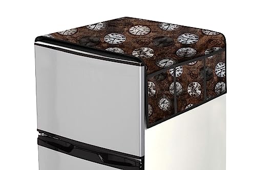 Image of Stylista Refridgerator top Cover Suitable for Samsung RT30C3442S9 /HL, 256 Liter Fridge, Dimension (WXD) 65x111 CM, Analog Pattern Coffee