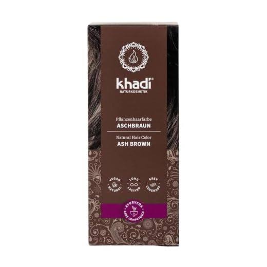 khadi ASCHBRAUN Pflanzenhaarfarbe - Naturkosmetik - Haarfarbe für aschig & mittleres Braun - Naturhaarfarbe 100% pflanzlich, natürlich & vegan - 100g