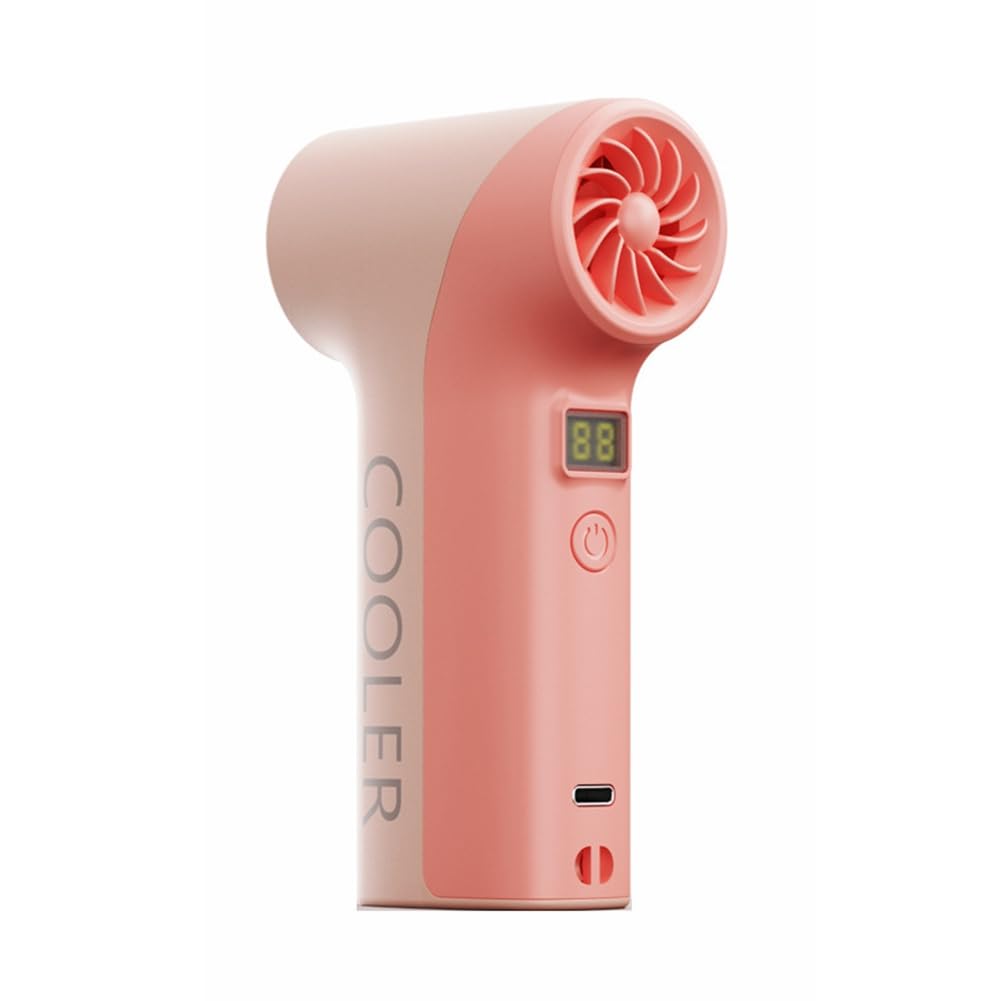 Mini ventilateur à 5 vitesses avec affichage numérique portable rose