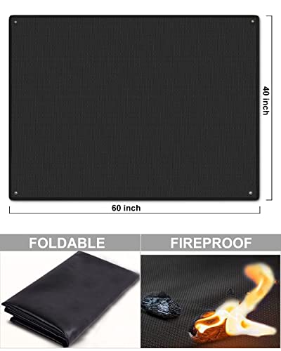 Under Grill Mat, Reusable Heat Resistant Fire Mat, Fireproof Grill Pad Protective Decks And Patios For Outdoor Bbq (40" X 60") #TOP3