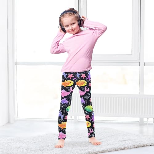 Girls' Leggings Children's Yoga Pants Skinny Printed Dance Cute Marine Animal Comfortable 4T3