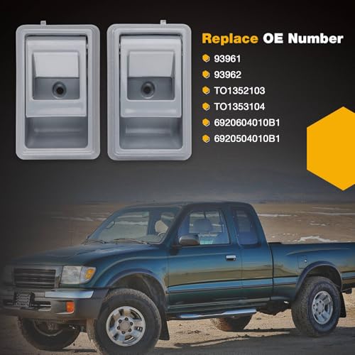 Gledewen Exterior Door Handle & Interior Handle & Lock Key & Tailgate Handle Latch Kit, Outside Inside Door Handle Set Compatible with 1995-2000 Toyota Tacoma, Replaces# 79344 79345 by Gledewen - Image 6