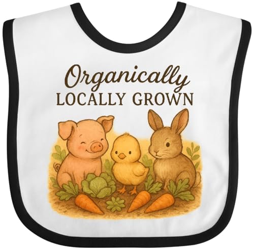inktastic Organically Locally Grown Cute Farm Animals Baby Bib