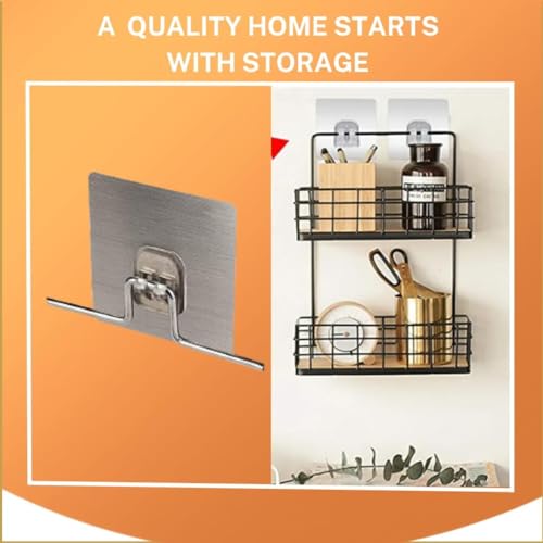 Image of Plastic Wall Hanging Sticker For Multi Per Use Magic Adhesive Sticker For Bathroom Self Corner Shelves 6 Sticker Only