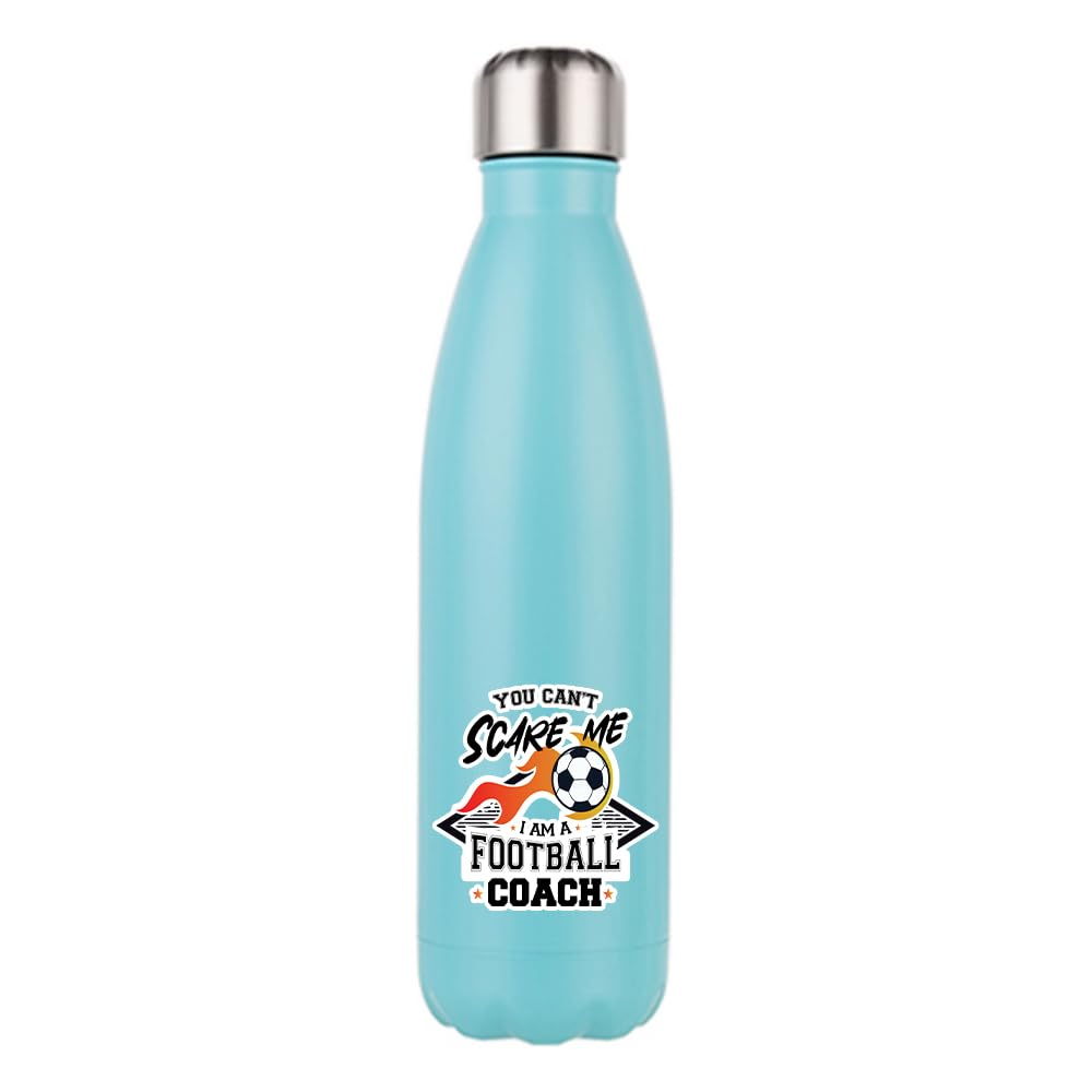 Getagift Football Coach Gift, You Can't Scare Me I Am A Football Coach, 500 ML Double Walled Insulated Stainless Steel Bottle. (Matt Mint Green)