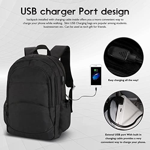 HAPPYEFARAL Backpack Travel Backpack .School Backpack with USB Charging Port. Fit 15.6 inches Laptop Bag. Business Backpack for Women men Black bookbag Casual Daypack 5 HAPPYEFARAL Backpack Travel Backpack .School Backpack with USB Charging Port. Fit 15.6 inches Laptop Bag. Business Backpack for Women men Black bookbag Casual Daypack