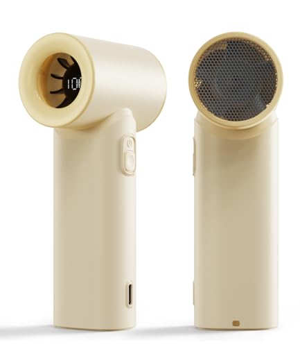 Portable Handheld Fan, 5 Speeds, 3000mAh Battery Rechargeable Fan with Power Display, Small Pocket Design, Lightweight Personal Cooling Fan for Travel Camping Women Men Outdoor (Yellow)