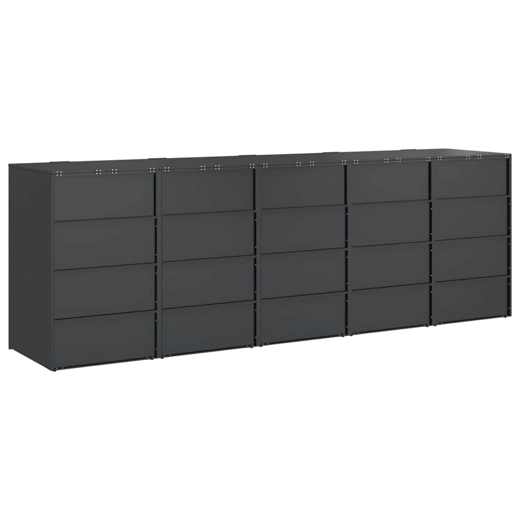 Genérico Almacenamiento de Cubos Wheelie para 3 Cubos Antracita,Productos del hogar,Accesorios para contenedores de residuos,Soportes para contenedores de residuos-3394781