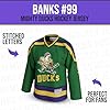 Adam Banks #99 Mighty Ducks Jersey – 90s Movie Ice Hockey Shirt, Stitched Letters, Throwback Costume for Men & Women, S–5XL, Green, M #2