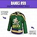 UNLC Banks #99 Mighty Ducks Hockey Jersey – Stitched Letters & Numbers, Authentic Apparel, Breathable Polyester, Green, Large