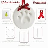Pearhead Haustierpfotenabdruck, rund, weiß, DIY-Kit, Weihnachten