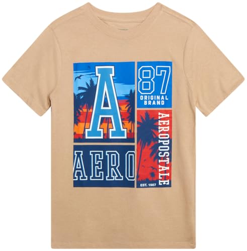 AEROPOSTALE Boys Graphic Tee - Short Sleeve Crew Neck Jersey Pullover Graphic Tees for Boys Youth Kids Tshirt (Sizes: 8-16)
