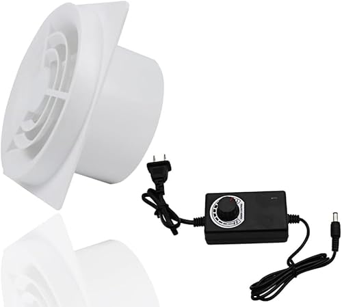 DEZARO Ventilatore da Bagno con Il governatore 50 mm / 2 Pollici per Bagno e Cucina, Estrattore Aria 2 W, Silenzioso Ventilatore di Scarico, Alta efficienza 25 m3/h, 50mm