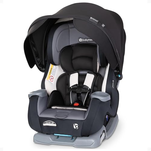 Image of Baby Trend Cover Me 4-in-1 Infant Toddler Convertible Car Seat with Adjustable/Removable Canopy for Sun Protection & 2 Cup Holders, Black
