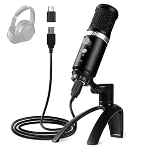 USB Microphone, FFUNX Computer Cardioid Condenser PC Gaming Mic with Tripod Stand & Pop Filter for Streaming, Podcasting…