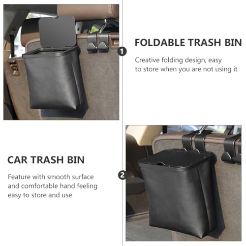 Cubo de basura plegable para coche Holibanna colgante e impermeable de ABS 3