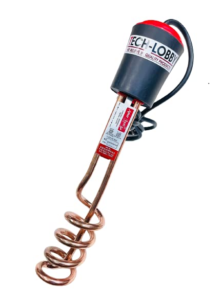 Tech-Lobby1500 Watt Pure Copper Immersion Water Heater Rod with Full Water and Shock Proof