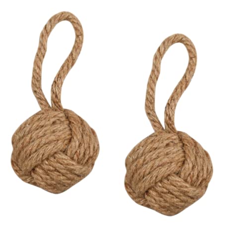 Rhinestone, Pearl & Glitter Blown Glass Nautical Christmas Tree Ornament Set Beach Theme Ornaments (Jute Rope Knots) #TOP11