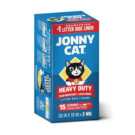 Jonny Cat, Heavy Duty, Jumbo, Litter Box Liners - Tear & Leak Resistant - Drawstring Close, 15 Count