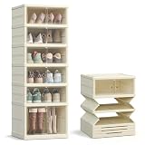 SONGMICS Schuhschrank, schmal, faltbar, Schuhregal, Organizer...