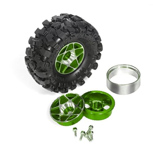 Pneus de roue à billes en métal vert 57mm 1.0 pour crawler RC