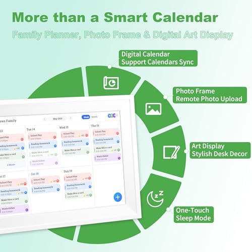 10.1’’ Smart Digital Calendar - Interactive Touch Screen, HD Display, Wall Mountable Family Organizer with Chore Chart, To-Do Lists & App Sync for Home & Office, Warm Fathers‘ Day Gift, Gift for Him — view 2