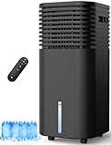 CENSTECH Portable Windowless Air Conditioner with 4 Modes&3 Speeds, 15H Timer, 2Gal Tank for 24H Cooling Swamp Cooler, 4Ice Packs, 1800CFM, 120°Swing, Remote Evaporative Air Cooler for Indoor Bedrooms