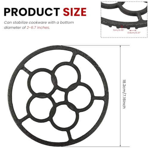 Image of Supvox 8-Inch Gas Saver Stand, Universal Cast Iron Wok Support Ring for Round & Square Gas Stoves for Stability and Even Heating