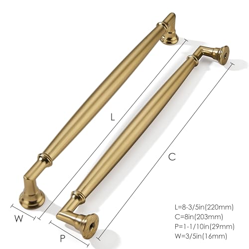khtumeware 5 Pack 8 Inch(203mm) Champagne Bronze Cabinet Pulls Heavy Duty Solid Satin Brass Cabinet Handles Kitchen Cabinet Hardware for Cupboard Drawer Handles Dresser Pulls by khtumeware - Used condition - Image 2