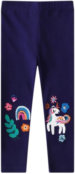 EmaoFun Girls and Toddlers' Cotton Stretch Leggings,3T-7T, Pack of 3 - Image 4