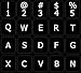REPLACEMENT ENGLISH US KEYBOARD STICKER BLACK BACKGROUND