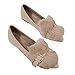 Lady Loafers Black Apricot Suede Leather Zapatos Planos de Moda con Punta de fax Forro de Piel de fax Zapatos de Negocios Formales cálidos sin Cordones