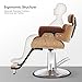 BarberPub Bend Wooden Salon Chair Hydraulic Chair Hair Cutting Beauty Spa Styling Equipment 8261(Brown)