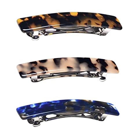 Conjunto de 3 pinzas de pelo de carey automáticas elegantes Cover