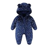 2026 Traje de Nieve Térmico Invierno Bebé Mono Aislado Con Traje de Nieve Cálido para Exterior, Pelele Acolchado Infantil, marine, 80/9-12M