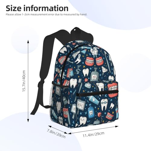 Large Capacity Anti-Theft Multipurpose Bookbag for College, Teeth Dental Dentist Bags, Travel Hiking Camping Rucksack Daypack Backpack with Side Pockets4