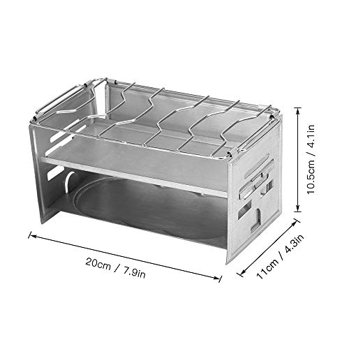 Fogão Externo, Romacci Fogão portátil dobrável de aço inoxidável para mochila ao ar livre Fogão de a