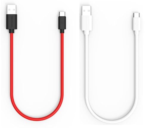 twance 0.25 Meter USB-A to USB-C Fast Charging & transfer Cable — 5 V/3 A, 480 Mbps Data, Durable (Red & White color) – Compatible with Smartphones, Tablets, Power Banks (Pack of 2)