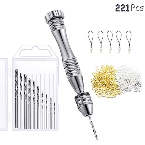 Pin Vise Hand Drill Bits Set Pearl Drilling Holes Tool Kit Mini Bench