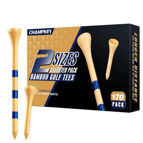 CHAMPKEY Premium Bamboo Golf Tees 170 Pcs