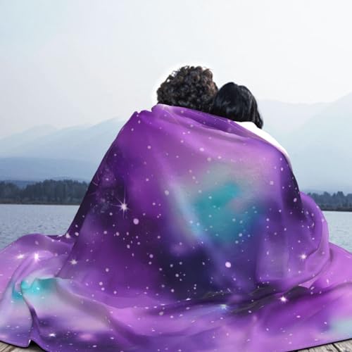 Couverture douce violette imprimé galaxie toutes saisons - 7