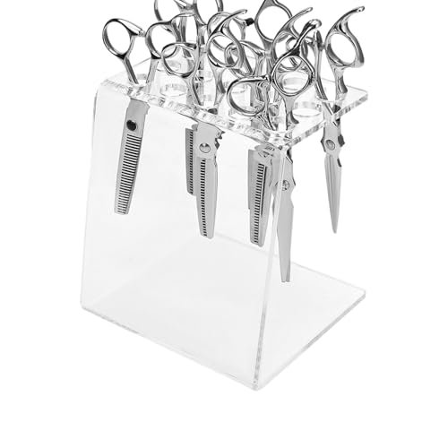 Tijeras Acrílicas - Tijeras - Tijeras Para Peluquería, Trae Tijeras Para El Cabello Acrílico | Portauttensili De Tijera A 15 Hoyos Para Diseño Profesional De Peluquería, Sal