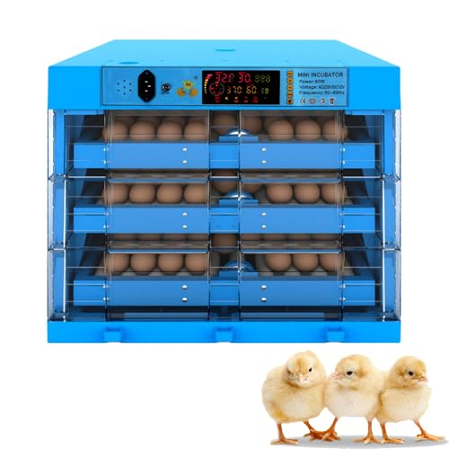 ZephyrGlow Incubadora Huevos Gallina con Giro Automático de Huevos y Humidificación Automática - Incubadora para Huevos de Gallina, Codorniz, Pato con Lámpara de Huevo,192Egg