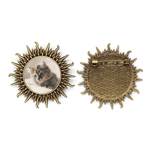 Broche chat gris métallique pour embellir vos séances photo en studio ou extérieur