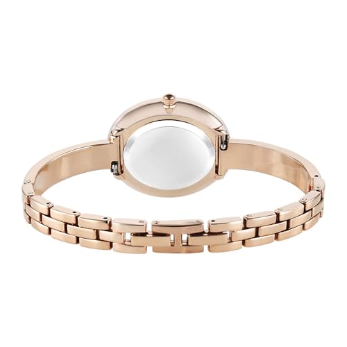 Image of Fastrack Vyb Aura with Quartz Analog Light Pink Dial Rose Gold + Pink Leather Alloy Strap Watch for Women - FV60142WM01W